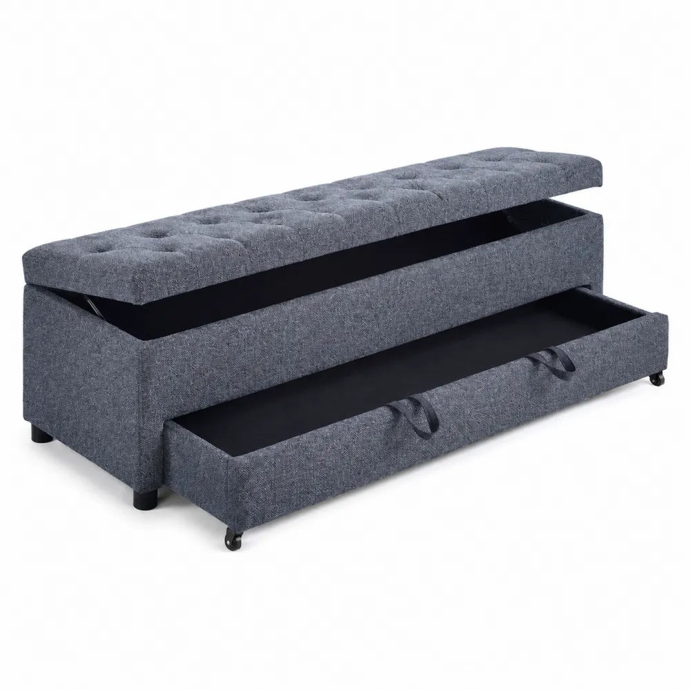 Banc de rangement en tissu avec tiroir et