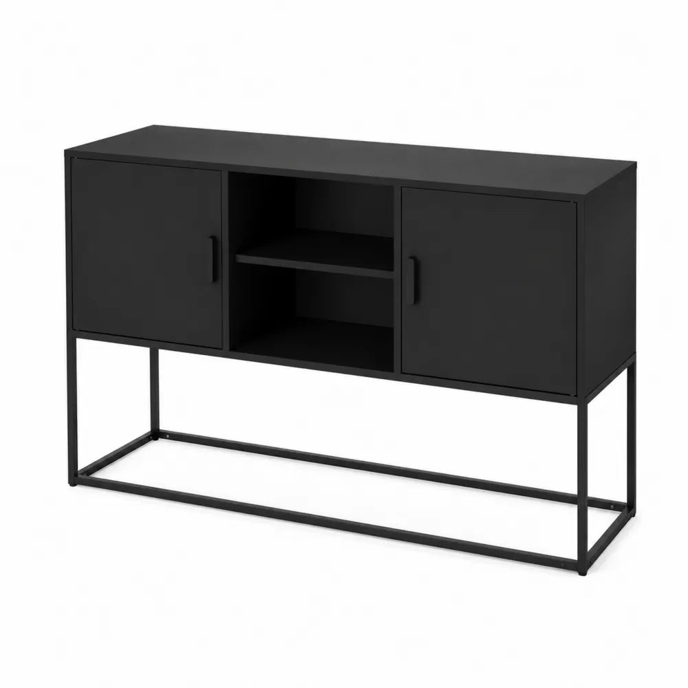 Buffet en m¨¦tal noir avec portes e