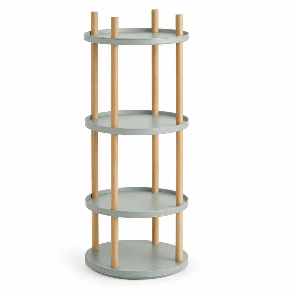 ¨¦tag¨¨re ronde ¨¤ 4 niveaux en bois et