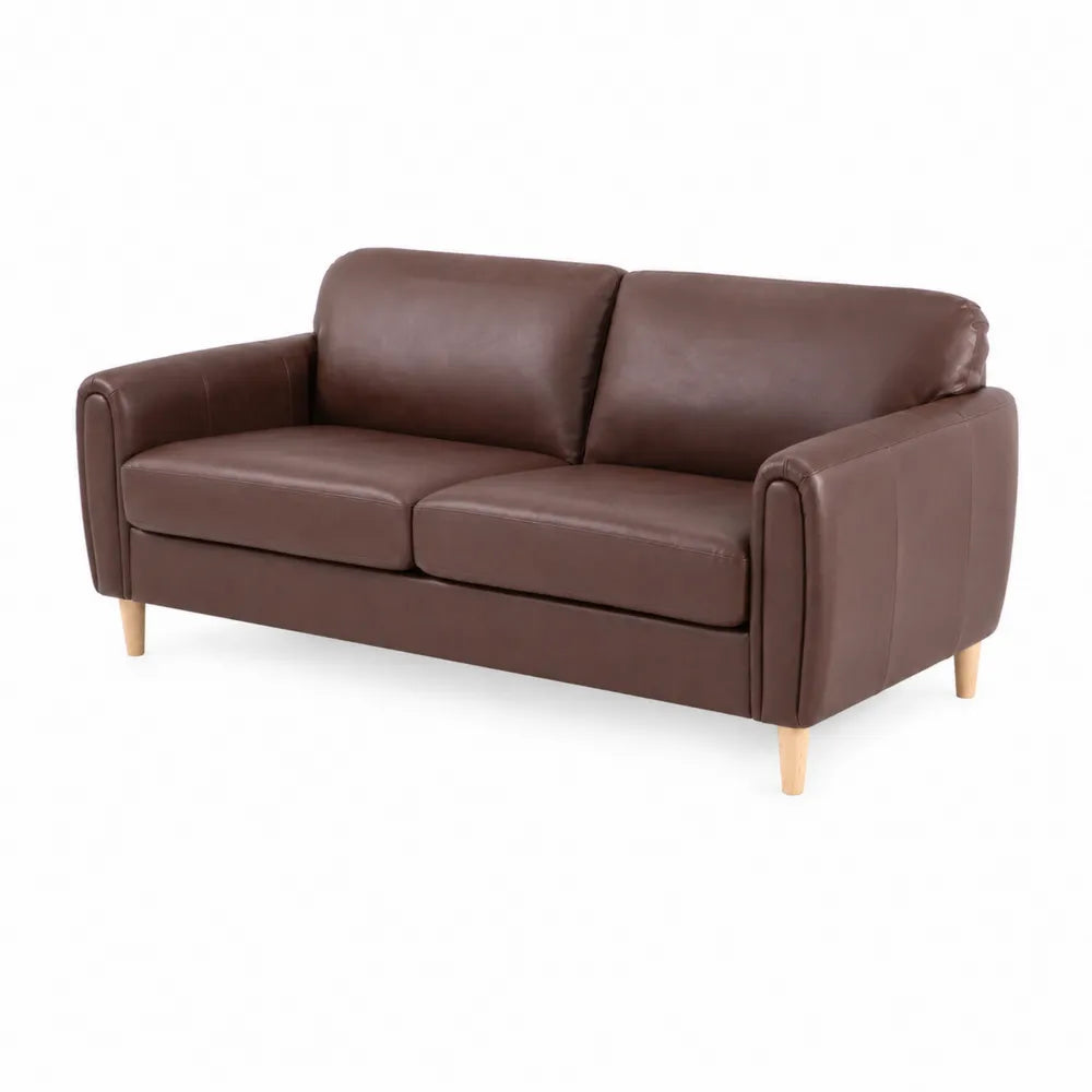 Canap¨¦ 2 places cuir synth¨¦tique brun