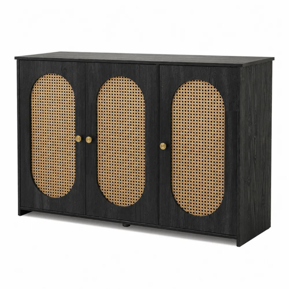 Buffet en bois noir avec porte