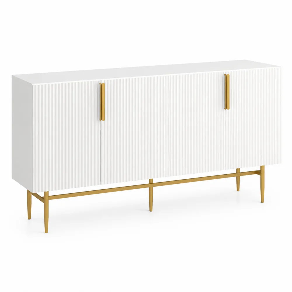 Buffet en bois MDF blanc avec pieds en