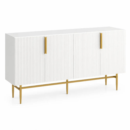 Buffet en bois MDF blanc avec pieds en