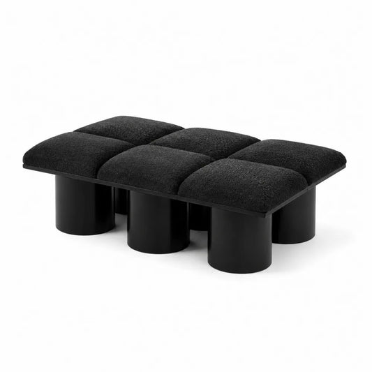 Banc en tissu polyester et base en acier Noir 12