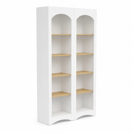 Biblioth¨¨que double en bois et blanc avec