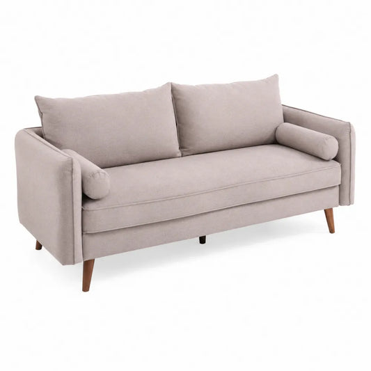 Canap¨¦ 3 places tissu polyester Beige