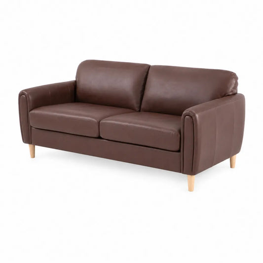 Canap¨¦ 2 places cuir synth¨¦tique brun