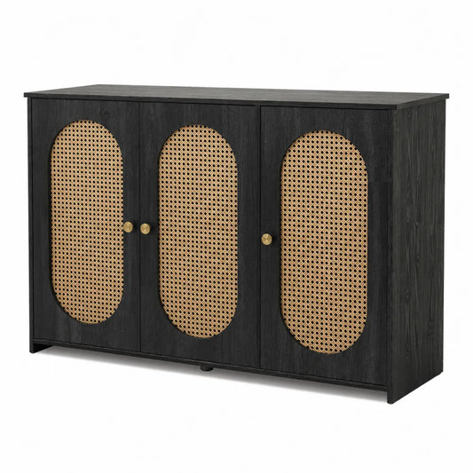 Buffet en bois noir avec porte